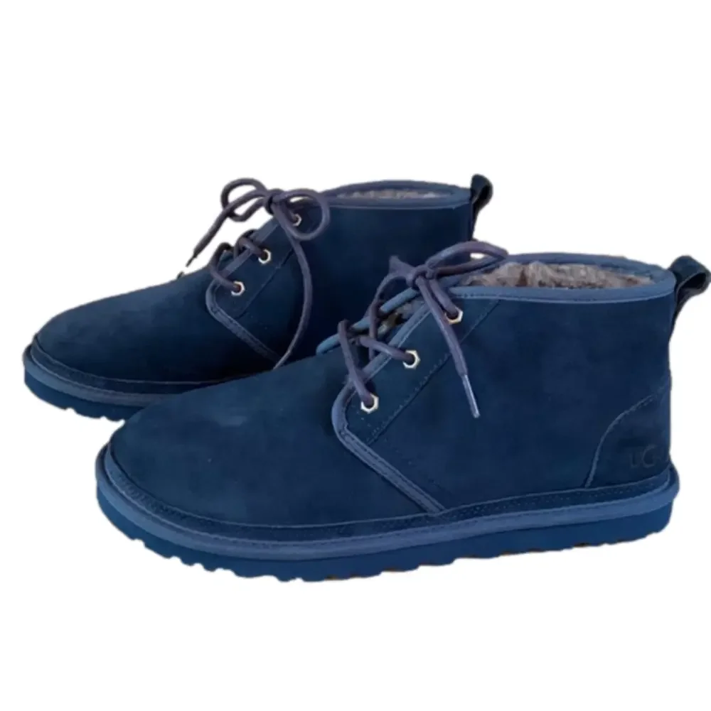 Ugg size 11 blue suede wool lined lace up boots